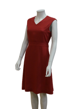 Load image into Gallery viewer, CAP SLEEVE V NECK LINEN DRESS WITH WAISTBAND

