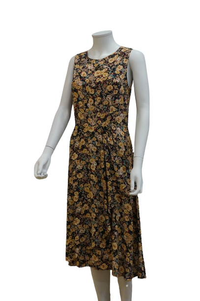S/LESS FLORAL VISCOSE DRESS WITH RUFFLE OVERLAP