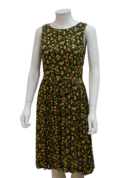 S/LESS FLORAL VISCOSE DRESS WITH GATHERS