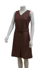 Load image into Gallery viewer, S/LESS V NECK LINEN VISCOSE DRESS WITH BUCKLE BELT
