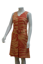 Load image into Gallery viewer, S/LESS V NECK PRINTED LINEN VISCOSE DRESS WITH BUCKLE BELT
