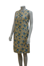 Load image into Gallery viewer, S/LESS NEHRU COLLAR FRONT BUTTON FLORAL LINEN COTTON DRESS
