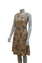 Load image into Gallery viewer, S/LESS ROUND NECK 2 PLEATS FLORAL LINEN DRESS
