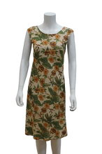 Load image into Gallery viewer, CAP SLEEVE FLORAL LINEN BIAS DRESS
