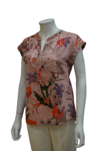 Load image into Gallery viewer, CUFF SLEEEVE NEHRU COLLAR FLORAL COTTON BLOUSE
