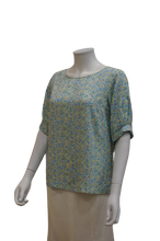 Load image into Gallery viewer, PLEATED SLEEVE FLORAL VISCOSE BLOUSE
