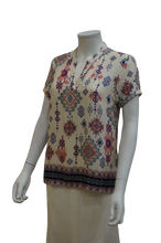 Load image into Gallery viewer, CUFF SLEEVE NEHRU COLLAR PRINTED VISCOSE BLOUSE
