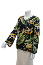 Load image into Gallery viewer, BELL SLEEVE V NECK PRINTED VISCOSE BLOUSE
