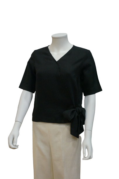 OVERLAP BLOUSE WITH SIDE TIE