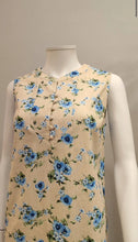 Load and play video in Gallery viewer, S/LESS NEHRU COLLAR FRONT BUTTON FLORAL LINEN COTTON DRESS
